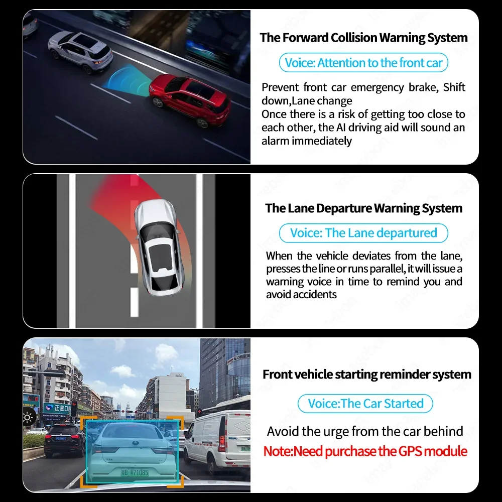 Imagebon 12" 4K ADAS Dash Cam Wireless CarPlay & Android Auto 5G WiFi Rearview Mirror Car DVR GPS FM Bluetooth Night Vision - Image 3